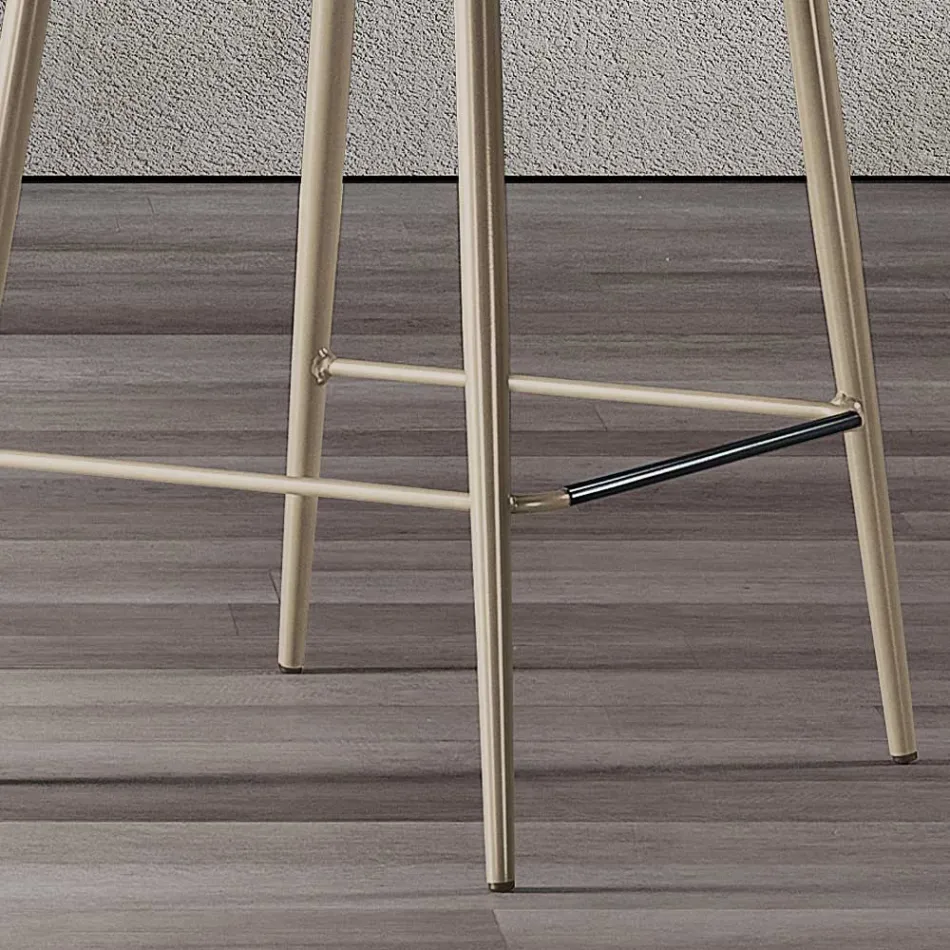 Pall med metallben och sits i monocoque tyg Tillverkad i Italien - Hinata Viadurini