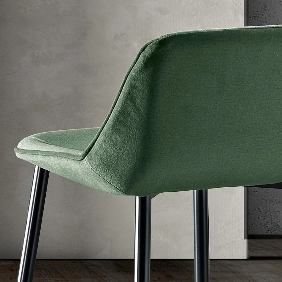 Pall med metallben och sits i monocoque tyg Tillverkad i Italien - Hinata Viadurini