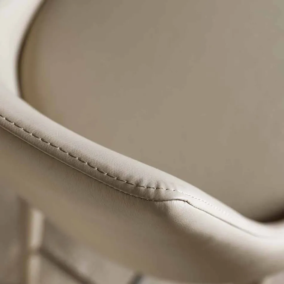 Pall med ryggstöd, designmetallbas - Berenice Viadurini