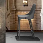 Pall med ryggstöd, designmetallbas - Berenice Viadurini