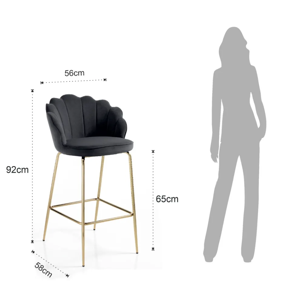 Pall med vadderad sits täckt av tyg - silikon Viadurini