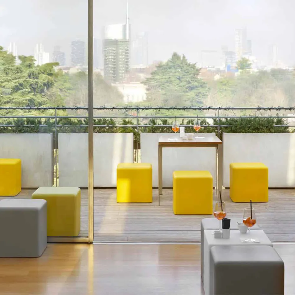 Mjuk polyuretan kubstoll Slide Soft Cube design gjord i Italien Viadurini