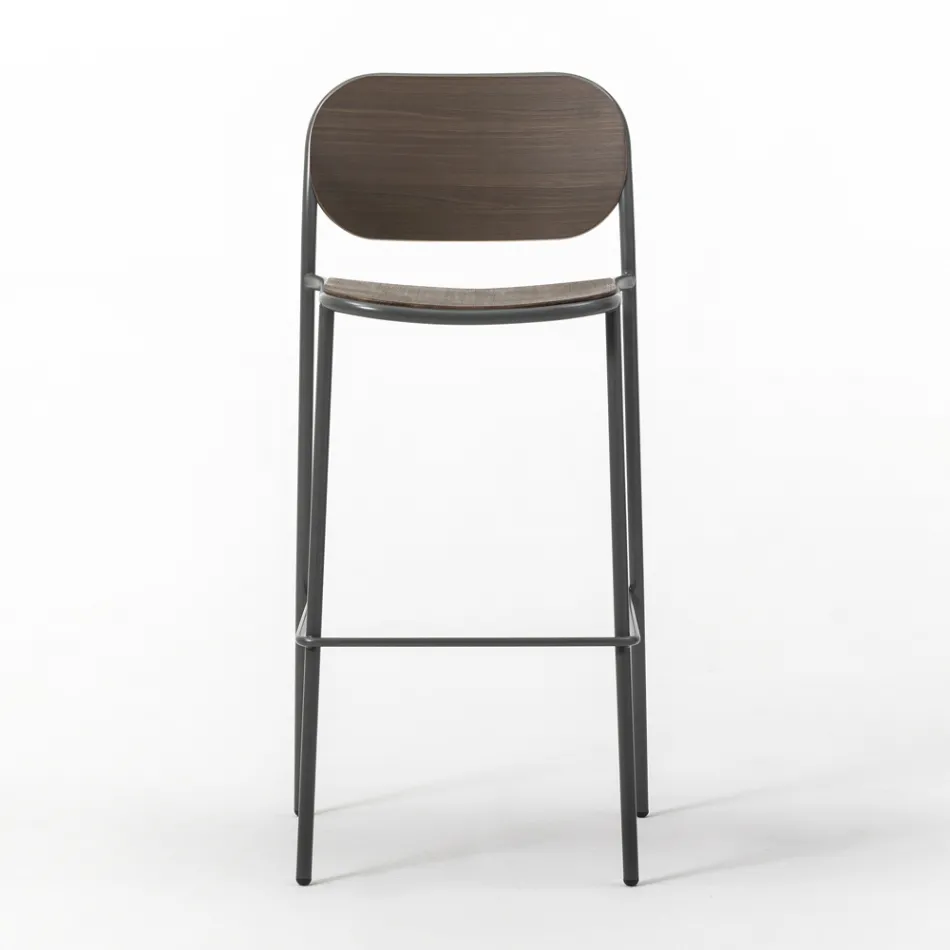 Kökspall i ek och metall Tillverkad i Italien 2 delar - Saffia Viadurini