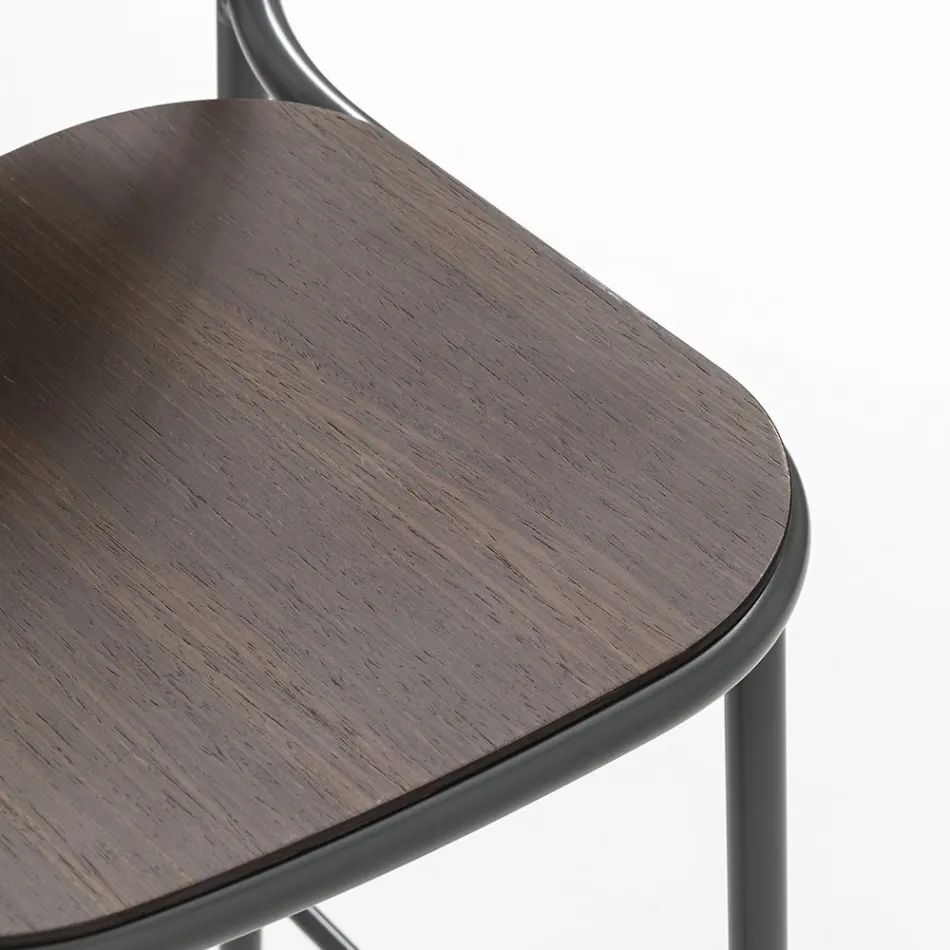 Kökspall i ek och metall Tillverkad i Italien 2 delar - Saffia Viadurini