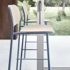 Kökspall i ek och metall Tillverkad i Italien 2 delar - Saffia Viadurini