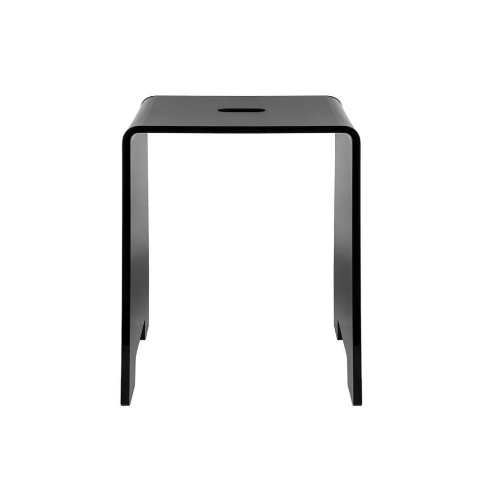 Penelope - Svart plexiglas designer badrumspall tillverkad i Italien Viadurini