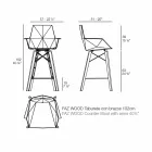 Kökspall med armstöd i trä och plast - Faz Wood av Vondom Viadurini