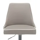 Kökspall i ekologiskt läder och kromat stål Tillverkad i Italien - Nirvana Viadurini