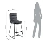 Kökspall i mikrofibergrå sammetseffekt 2 delar - Fortaleza Viadurini