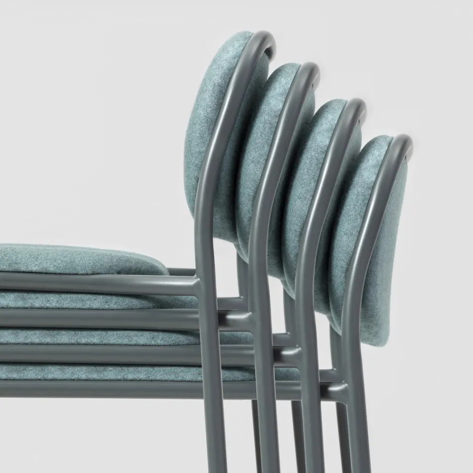 Kökspall i tyg och metall Made in Italy 2 delar - Sangria Viadurini