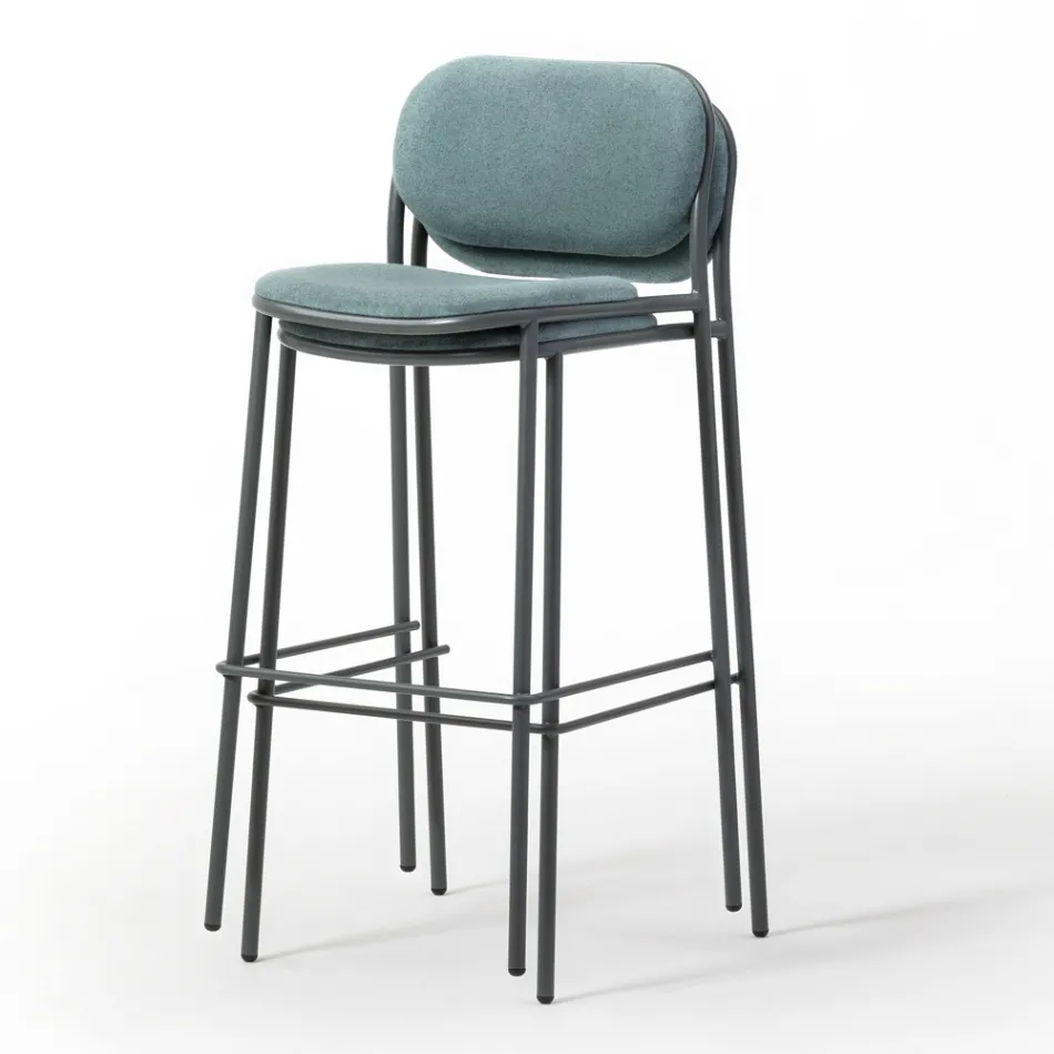 Kökspall i tyg och metall Made in Italy 2 delar - Sangria Viadurini