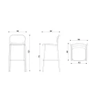 Kökspall i tyg och metall Made in Italy 2 delar - Sangria Viadurini