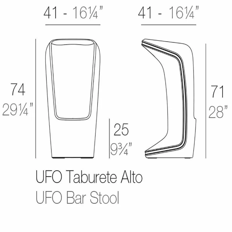 Ufo av Vondom modern design utomhusstol i polyeten Viadurini