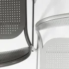 Stapelbar metallpall utomhus tillverkad i Italien 2 delar - Synergy Viadurini