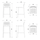 Stapelbar metallpall utomhus tillverkad i Italien 2 delar - Synergy Viadurini