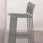 Stapelbar metallpall utomhus tillverkad i Italien 2 delar - Synergy Viadurini