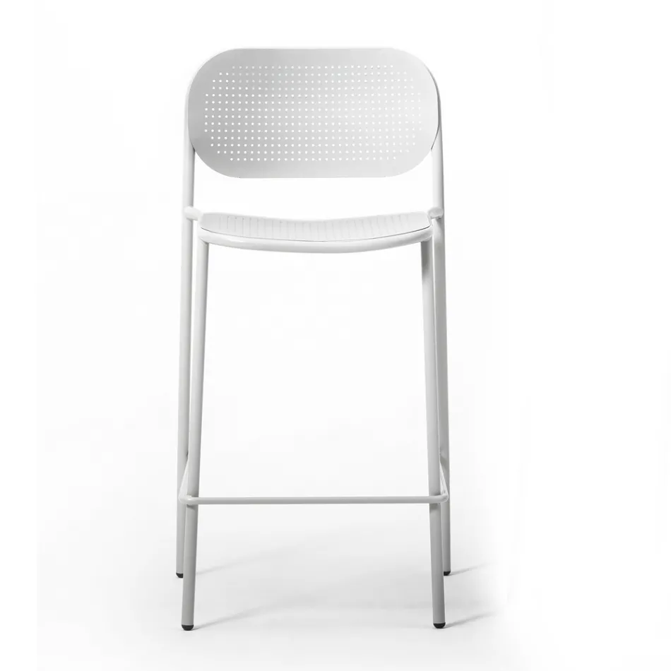 Stapelbar metallpall utomhus tillverkad i Italien 2 delar - Synergy Viadurini