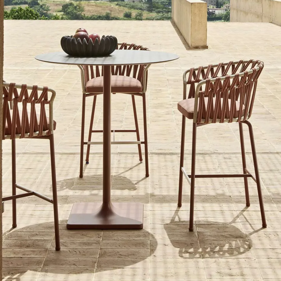 Utomhuspall i aluminium tillverkad i Italien - Emmacross från Varaschin Viadurini