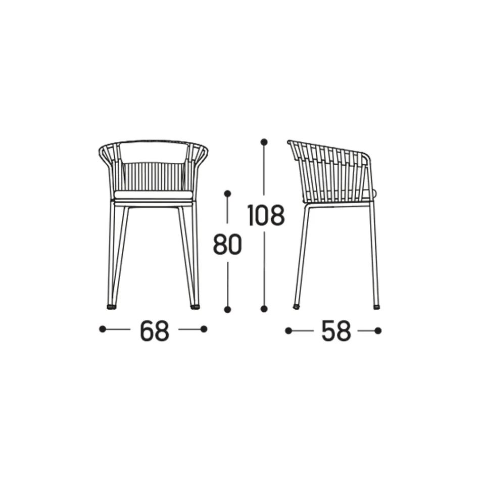 Utomhuspall i aluminium Tillverkad i Italien - Emmacross från Varaschin Viadurini