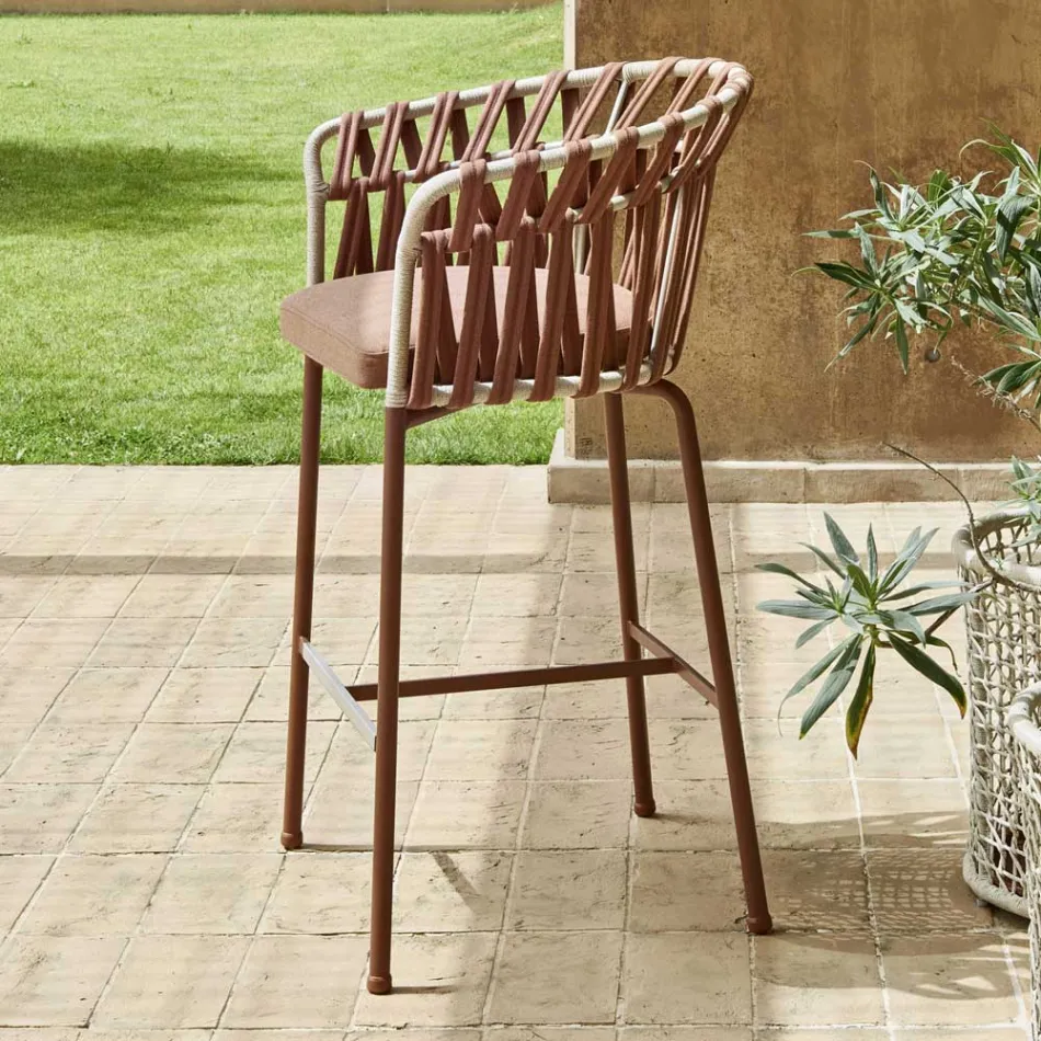 Utomhuspall i aluminium Tillverkad i Italien - Emmacross från Varaschin Viadurini