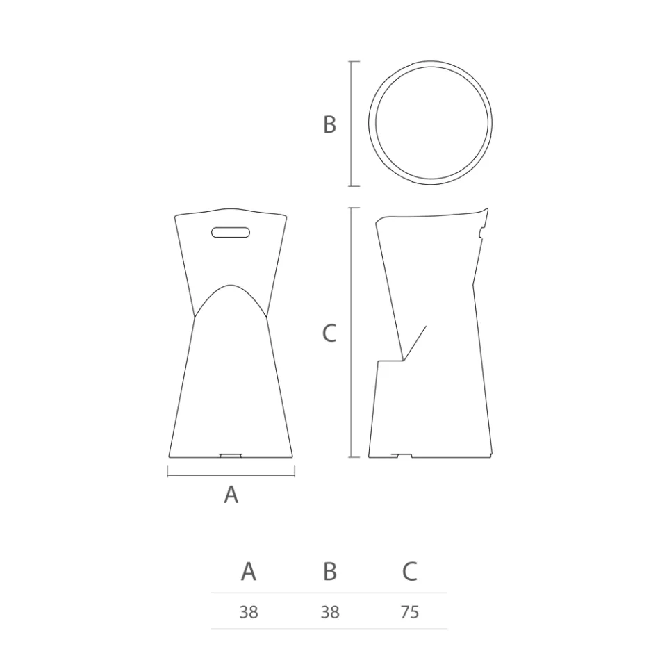 Lysande utomhuspall i vit polyeten Tillverkad i Italien - Jordgubbe Viadurini