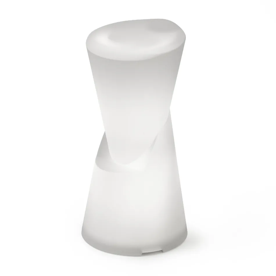 Lysande utomhuspall i vit polyeten Tillverkad i Italien - Jordgubbe Viadurini