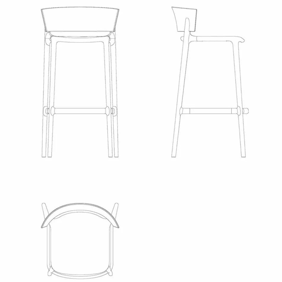 Afrika H 95cm modern utomhusstol av Vondom, i polypropen Viadurini