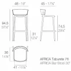 Afrika H 95cm modern utomhusstol av Vondom, i polypropen Viadurini