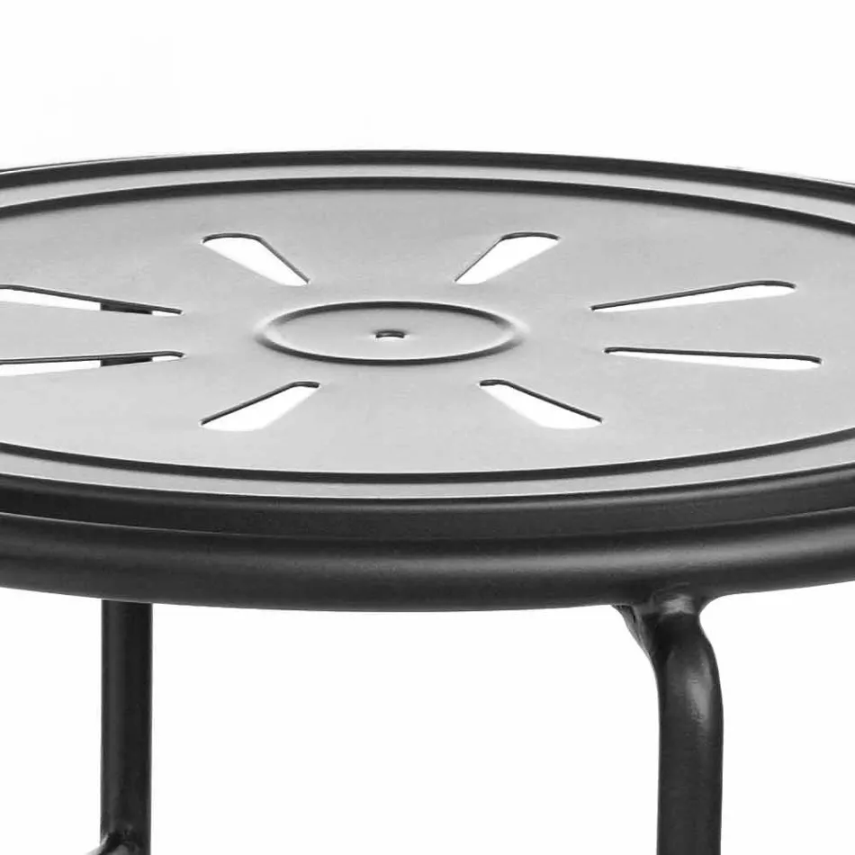 Handgjord trädgårdspall av järn med fotstöd tillverkad i Italien - Sireo Viadurini