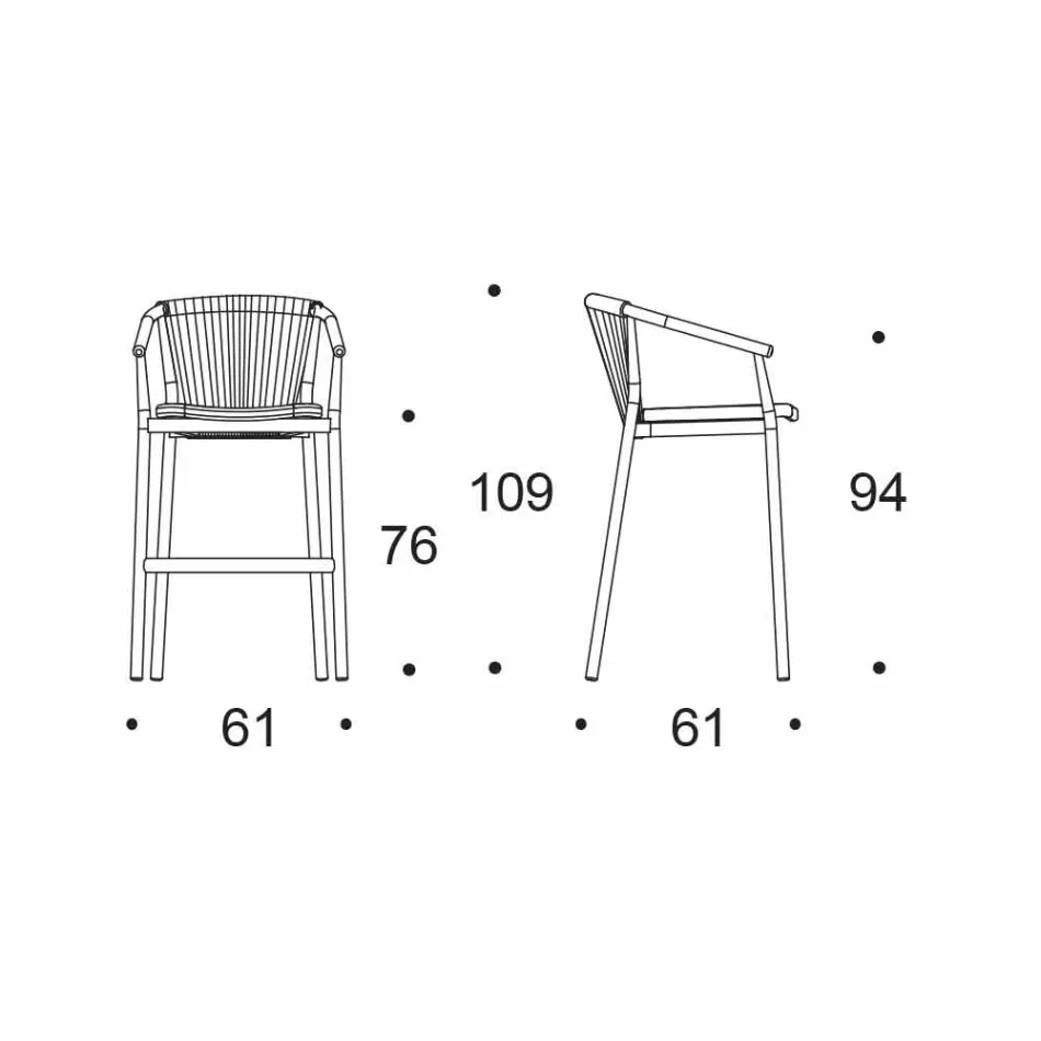 Staplingsbar trädgårdspall aluminium och tekniskt tyg - Smart av Varaschin Viadurini