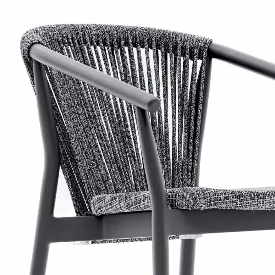 Staplingsbar trädgårdspall aluminium och tekniskt tyg - Smart av Varaschin Viadurini