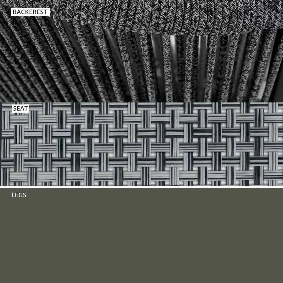 Staplingsbar trädgårdspall aluminium och tekniskt tyg - Smart av Varaschin Viadurini