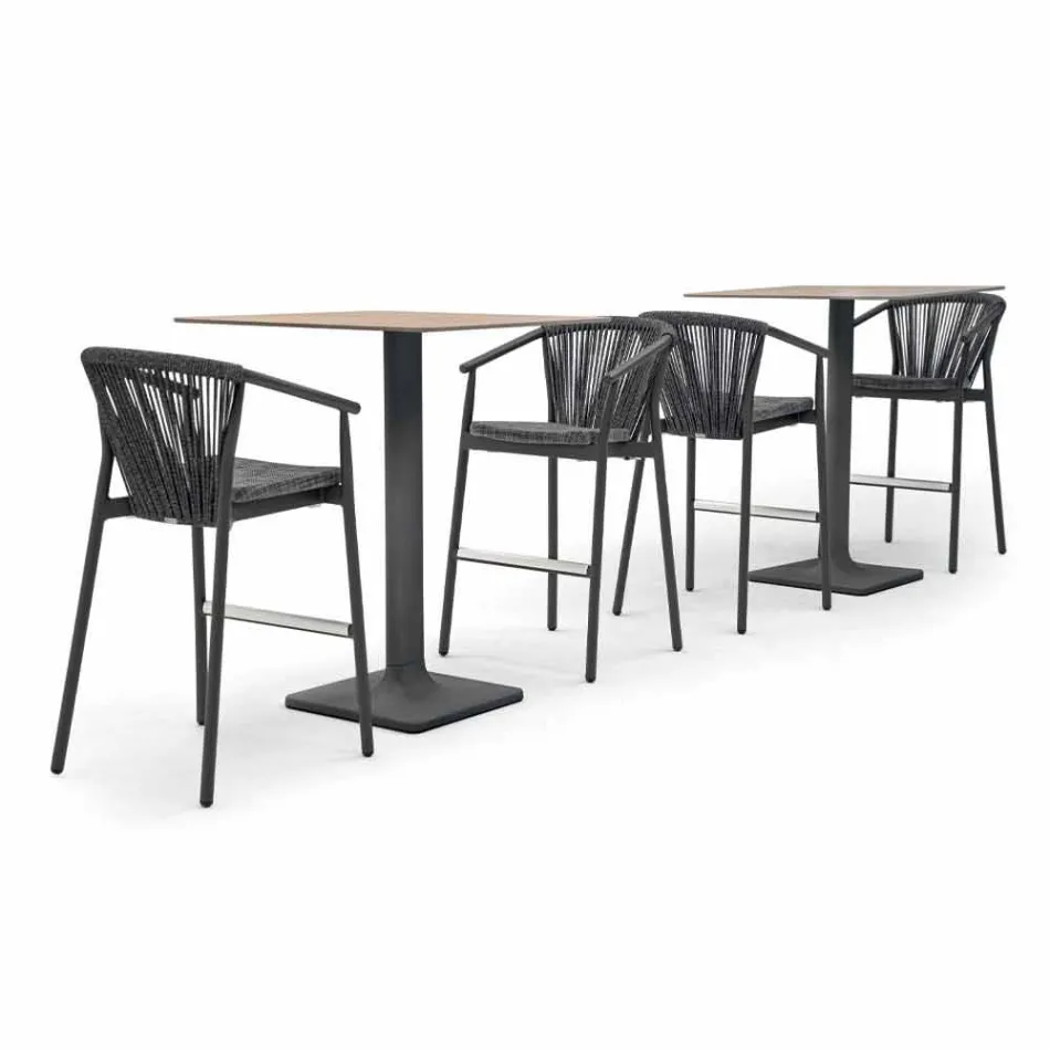 Staplingsbar trädgårdspall aluminium och tekniskt tyg - Smart av Varaschin Viadurini