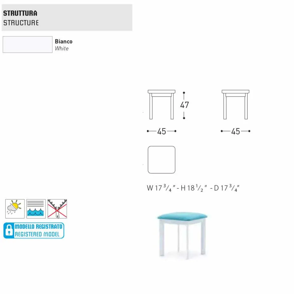 Varaschin System trädstol i stoppat tyg och aluminium Viadurini