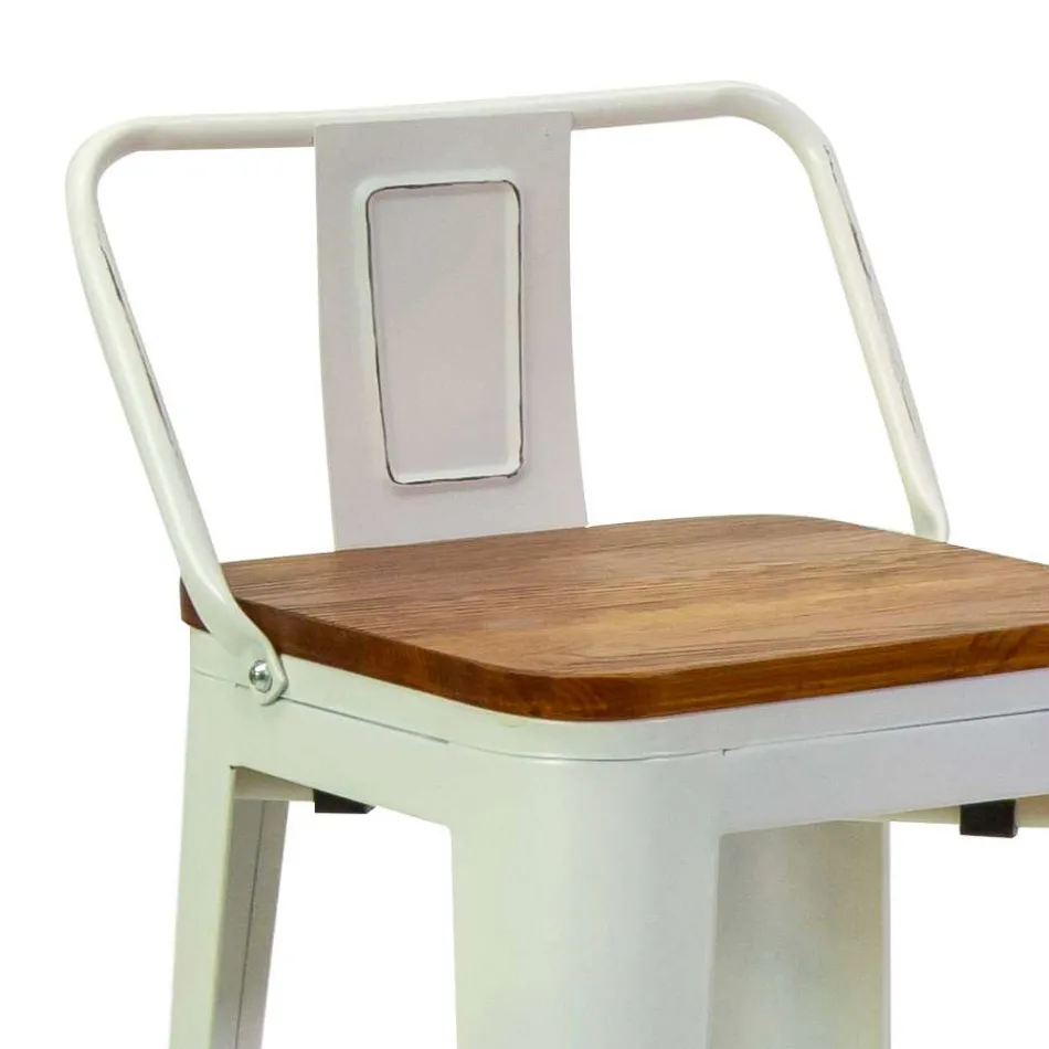 Inomhus- och utomhuspall i järn och trä - Brevpapper Viadurini