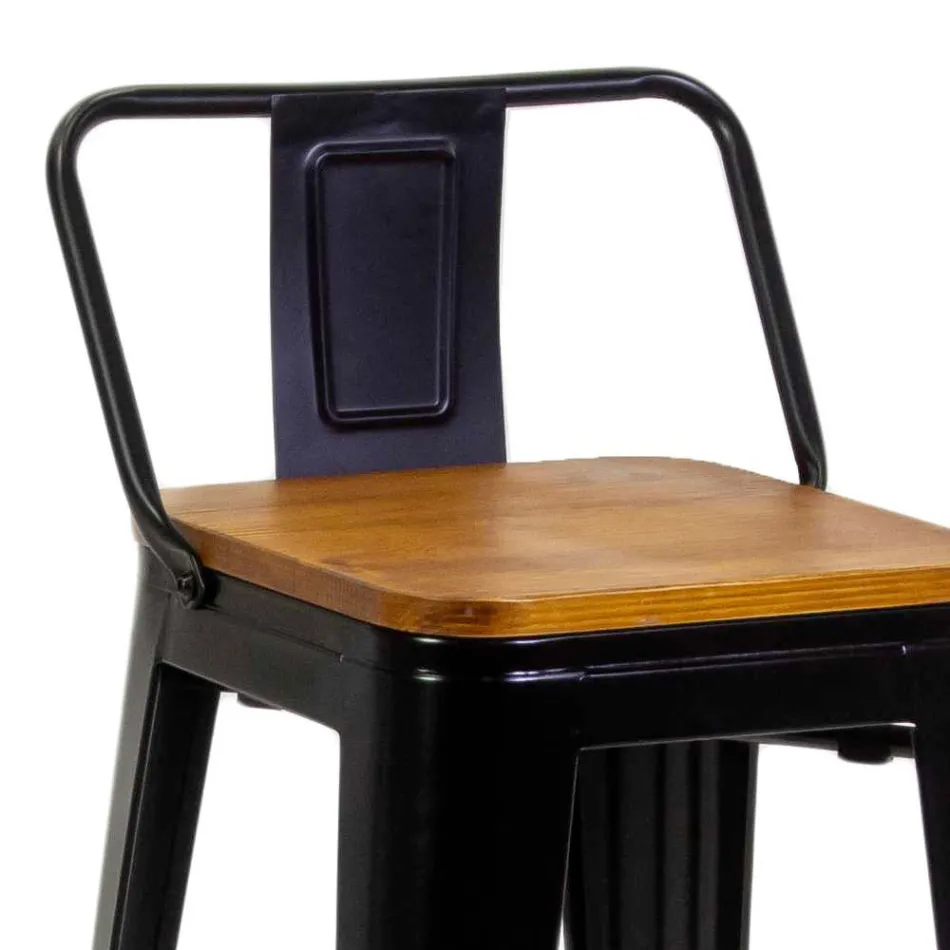 Inomhus- och utomhuspall i järn och trä - Brevpapper Viadurini