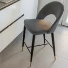 Vardagsrumspall med metallstruktur och galvaniska mässingsspetsar - Sergei Viadurini