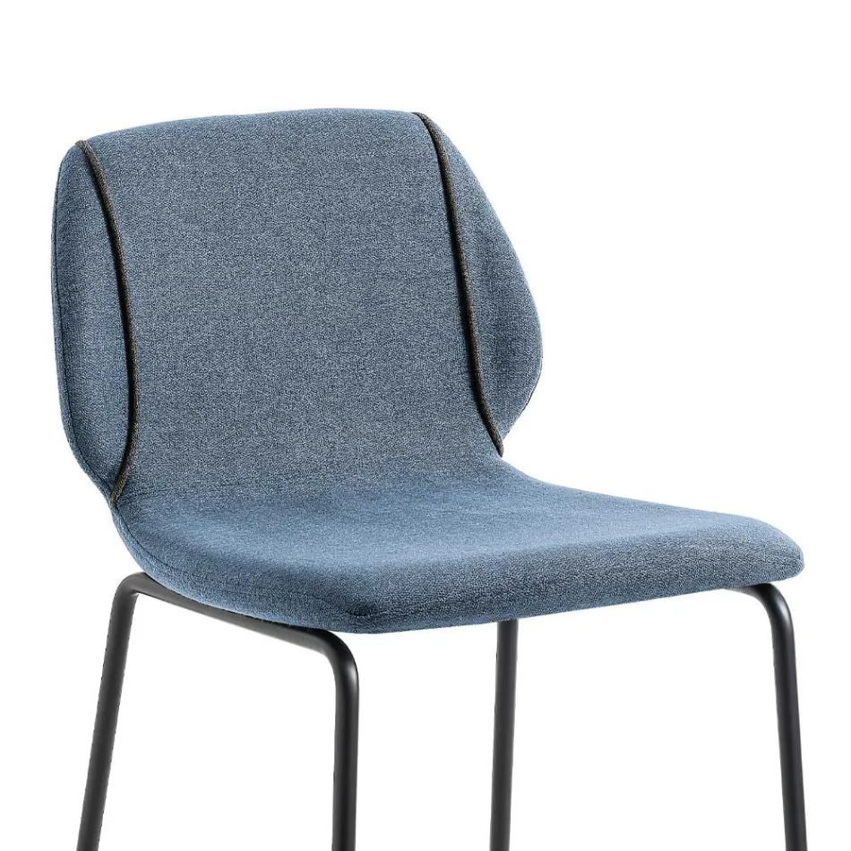 Elegant modern design vardagsrumspall i tyg med kant - Scarat Viadurini