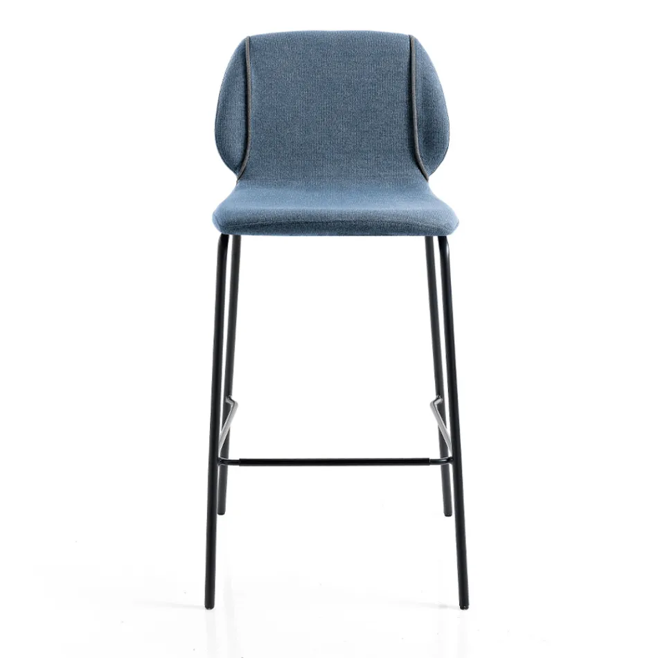 Elegant modern design vardagsrumspall i tyg med kant - Scarat Viadurini