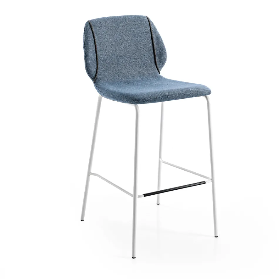 Elegant modern design vardagsrumspall i tyg med kant - Scarat Viadurini