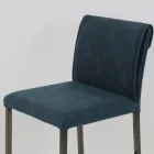 Vardagsrumspall i konstläder och struktur i Nikel Tillverkad i Italien - Cleto Viadurini