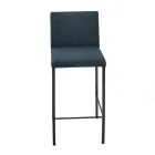 Vardagsrumspall i konstläder och struktur i Nikel Tillverkad i Italien - Cleto Viadurini