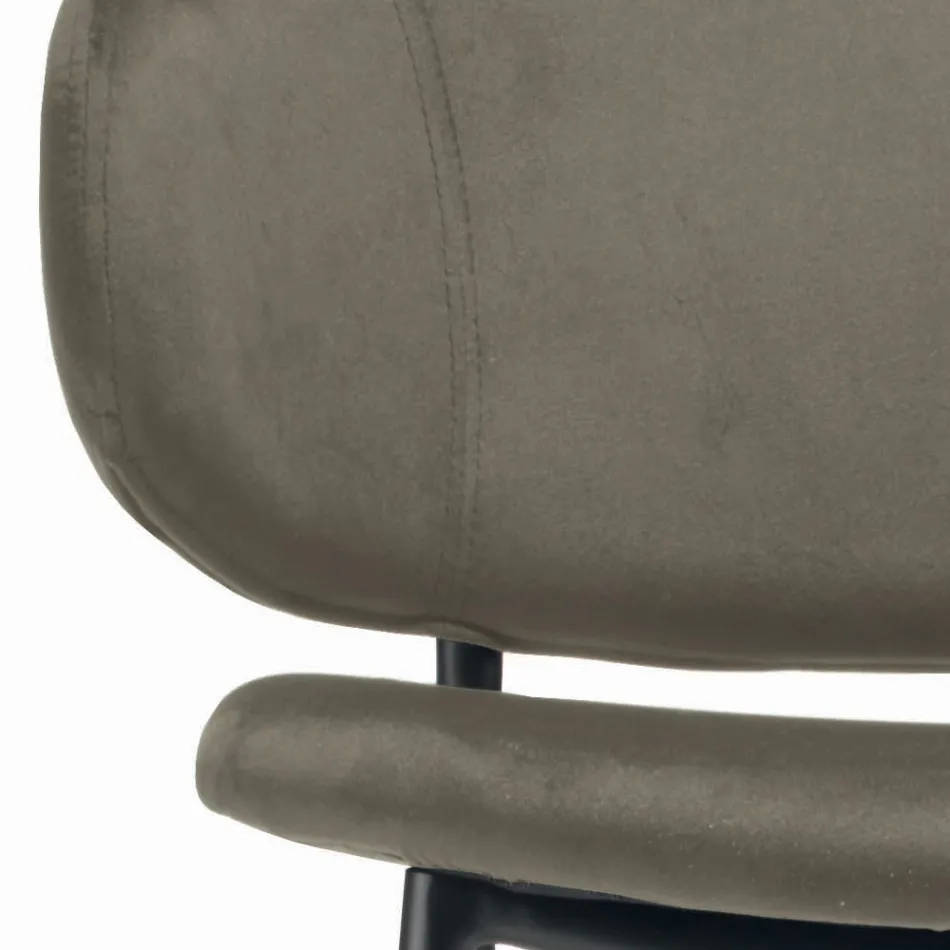 Vardagsrumspall Tillverkad av stål och sammet Tillverkad i Italien - Rimini Viadurini