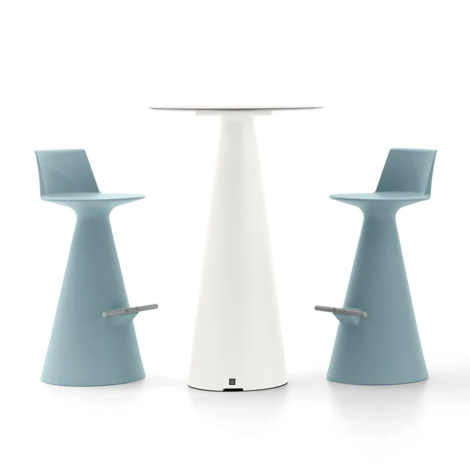 Vardagsrumspall Tillverkad av polyeten med fotstöd - Ellips Viadurini