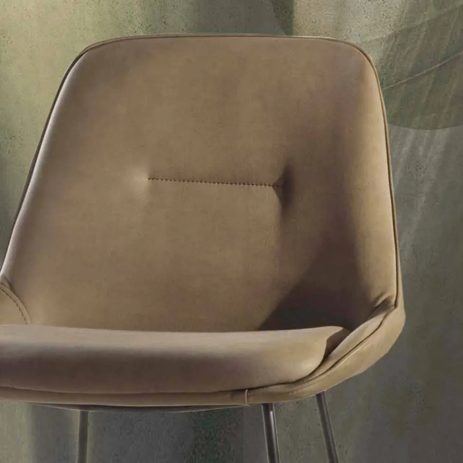 Modern designpall med målad släde - metall Viadurini