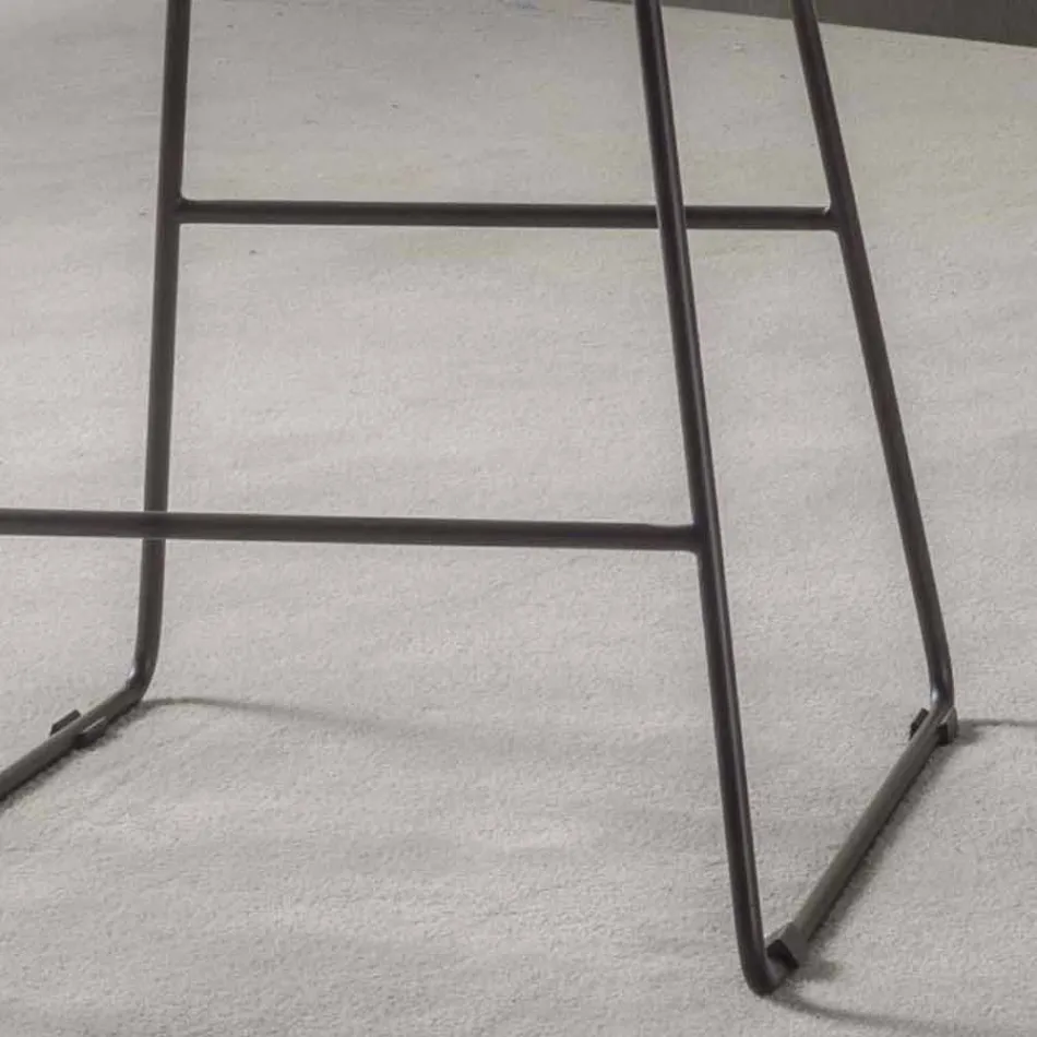 Modern designpall med målad släde - metall Viadurini