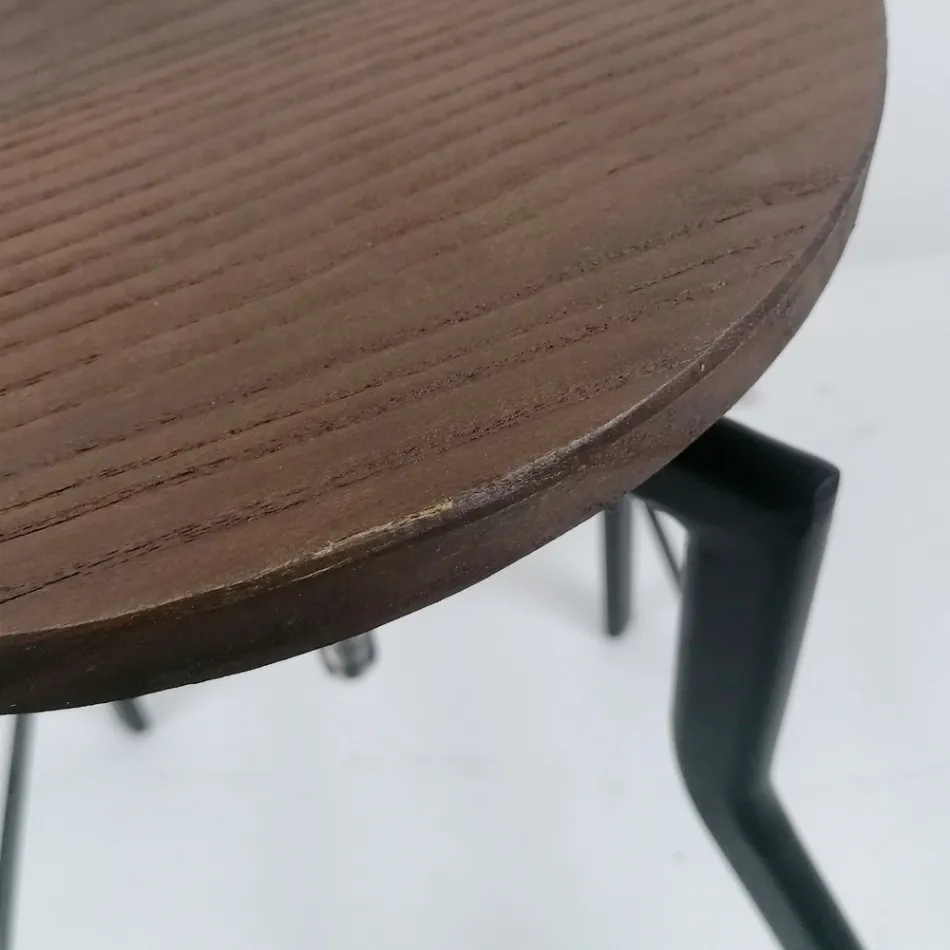 Modern designpall i metall och trä, justerbar Livorno1 Viadurini