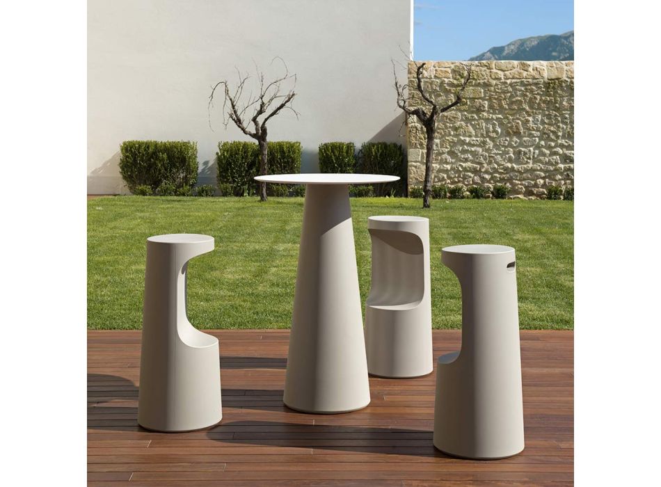 Högdesignad pall i matt polyeten för utomhusbruk Tillverkad i Italien - Forlina Viadurini