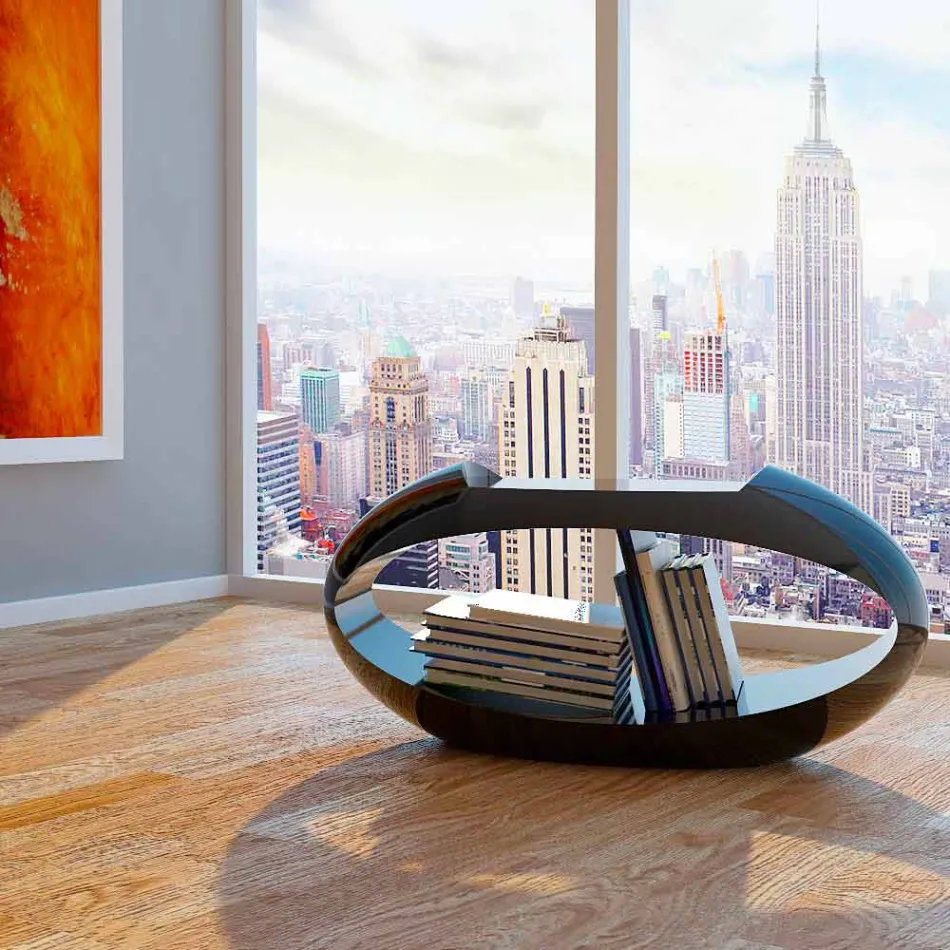 Designstol med integrerad bokhylla Ellix tillverkad i Italien Viadurini