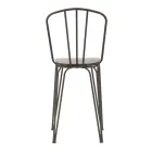 Modern designpall i industriell stil i järn och trä, 2 delar - Erika Viadurini